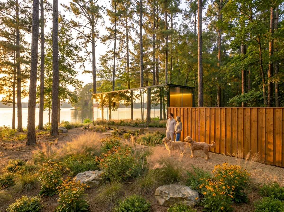Glass cabin in the pines